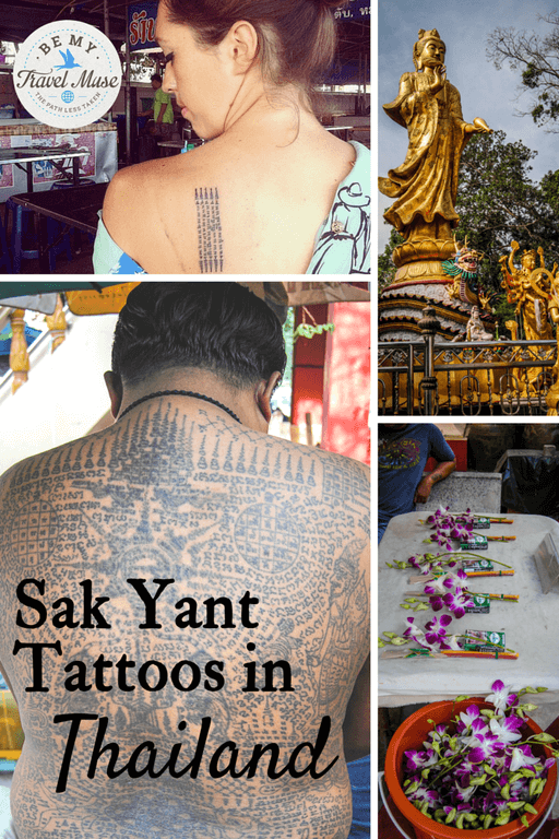 Details behind getting a magic tattoo - the Sak Yant tattoo from a monk at Wat Bang Phra outside of Bangkok, by the most famous Sak Yant monk in Thailand. Read more at https://www.bemytravelmuse.com/sak-yant-tattoo/