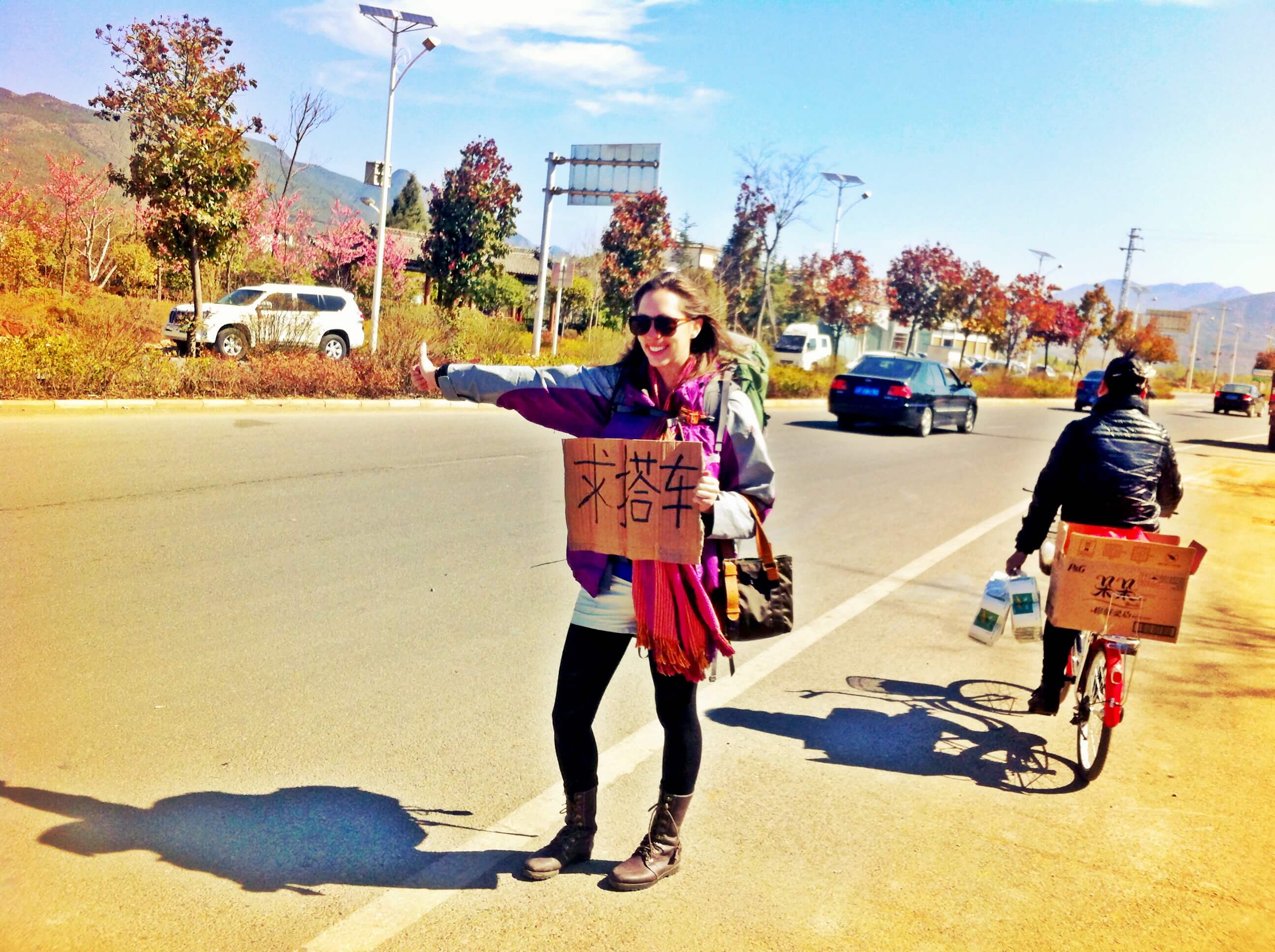 hitchhiking in China
