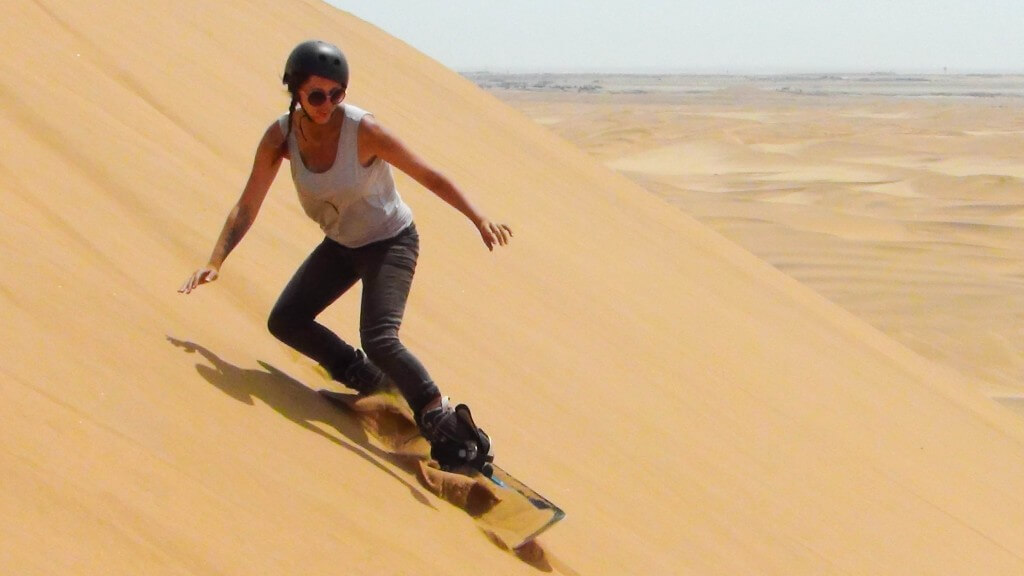 sandboarding in swakopmund Namibia 