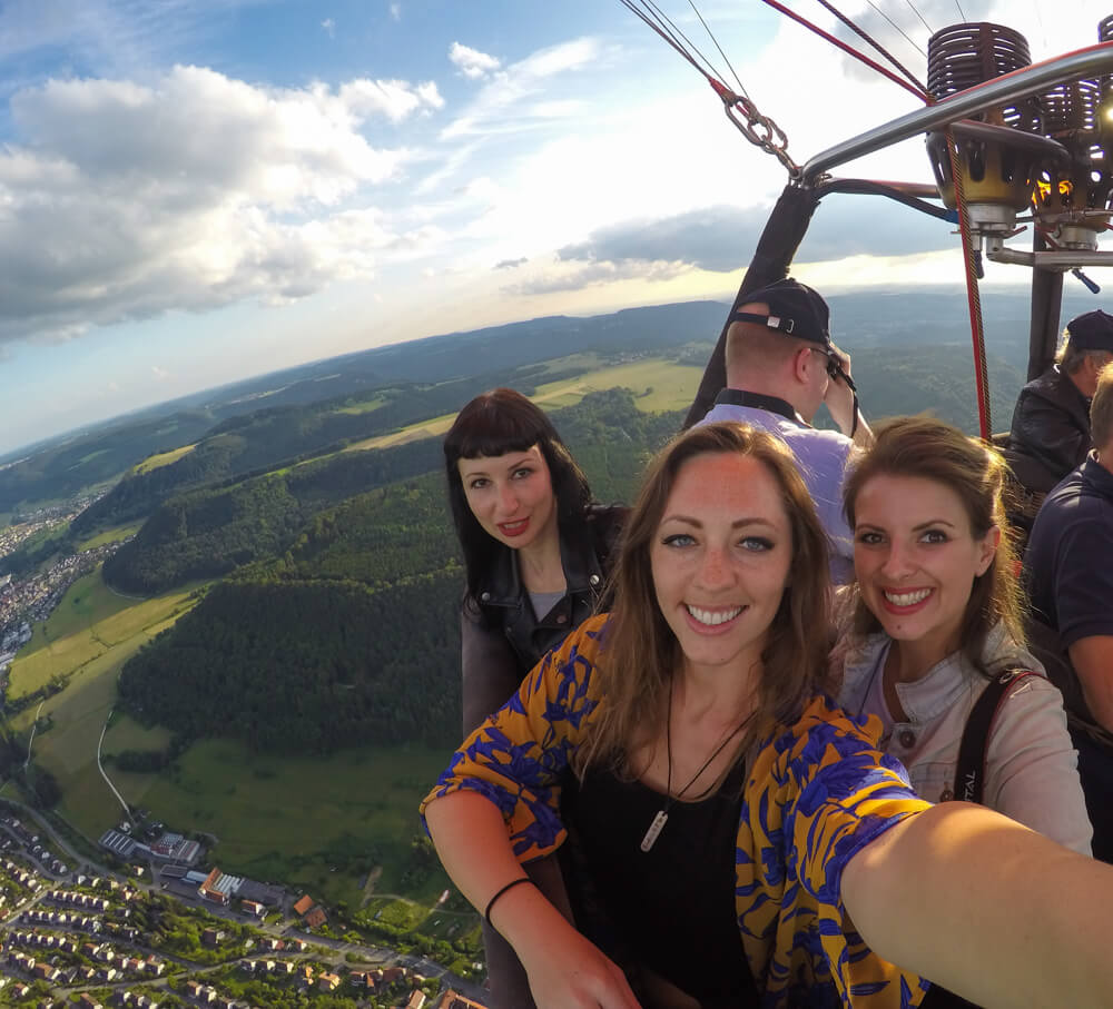 solo female travel europe hot air balloon ride Germany 