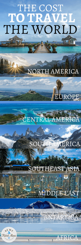 Can you afford to travel the world? Here's an epic breakdown of the cost to travel in each and every continent on earth, from North America, Europe, Central America, South America, Asia, Middle East, to Antartica. Start dreaming your RTW trip with this! #RTWTrips