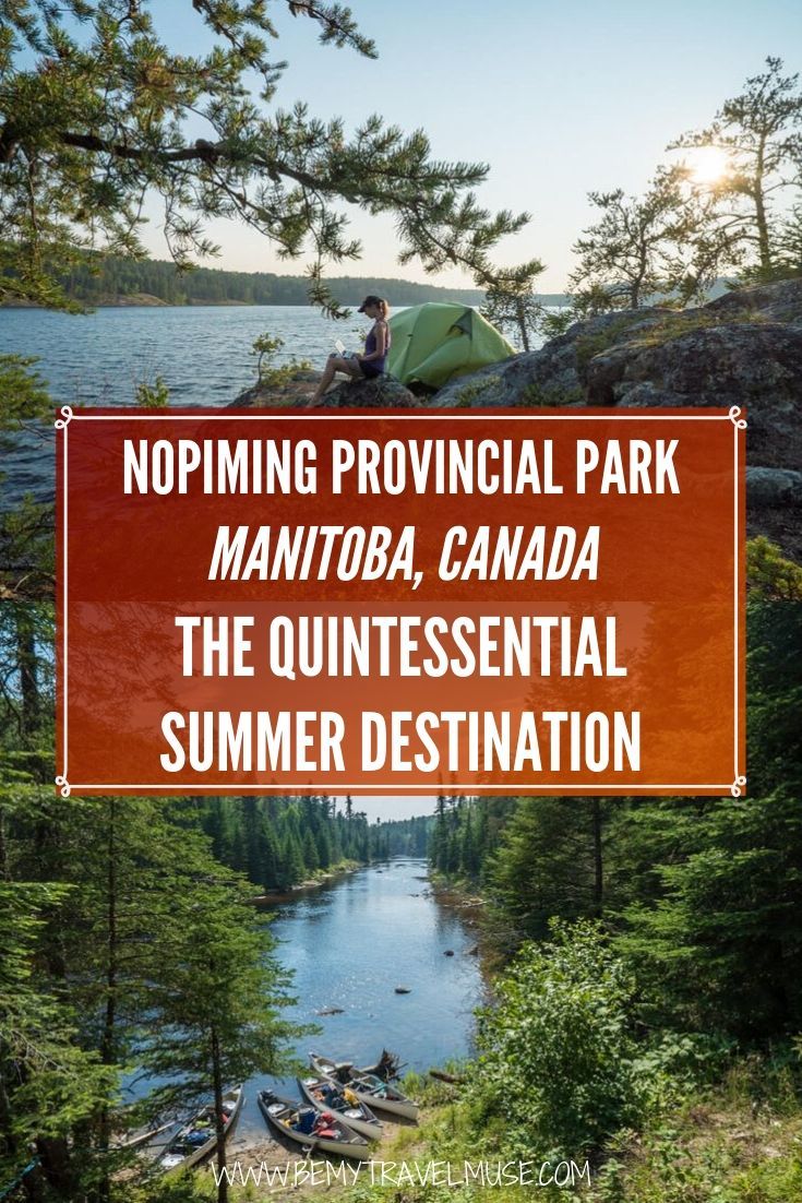 A 4-day canoe trip through Manitoba's Nopiming Provincial Park during summer. Paddle during the day and sleep at a different campsite each night. Click to explore a pristine region of Canada! #Manitoba #Canada