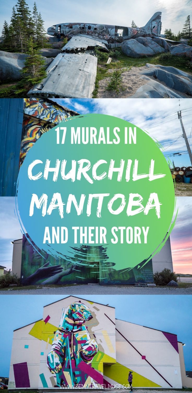 Learn more about the story behind each Seawall mural painted by artists from all around the world in Churchill, Manitoba, Canada, focusing on raising awareness on environmental change. A trip to the area makes a unique Canada travel experience. If you are an art lover, be sure to put this on the list! | Churchill, Manitoba | #ExploreMB #ExploreCanada