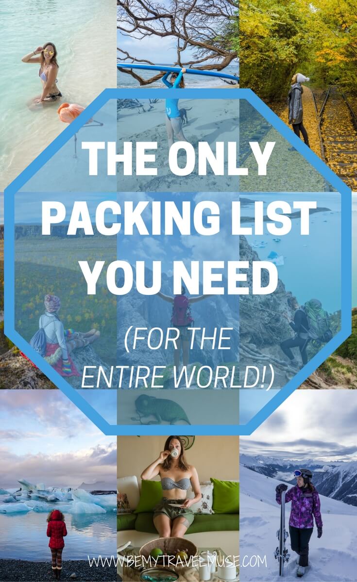 The ultimate packing list for women for the entire world. This is the only packing list you will need to pack quickly and efficiently for your trips and travels, from the essentials, bags, clothing for different climate, accessories, gadgets, and more. Whether you are planning a beach holiday or a winter break, I've got you covered | Be My Travel Muse 