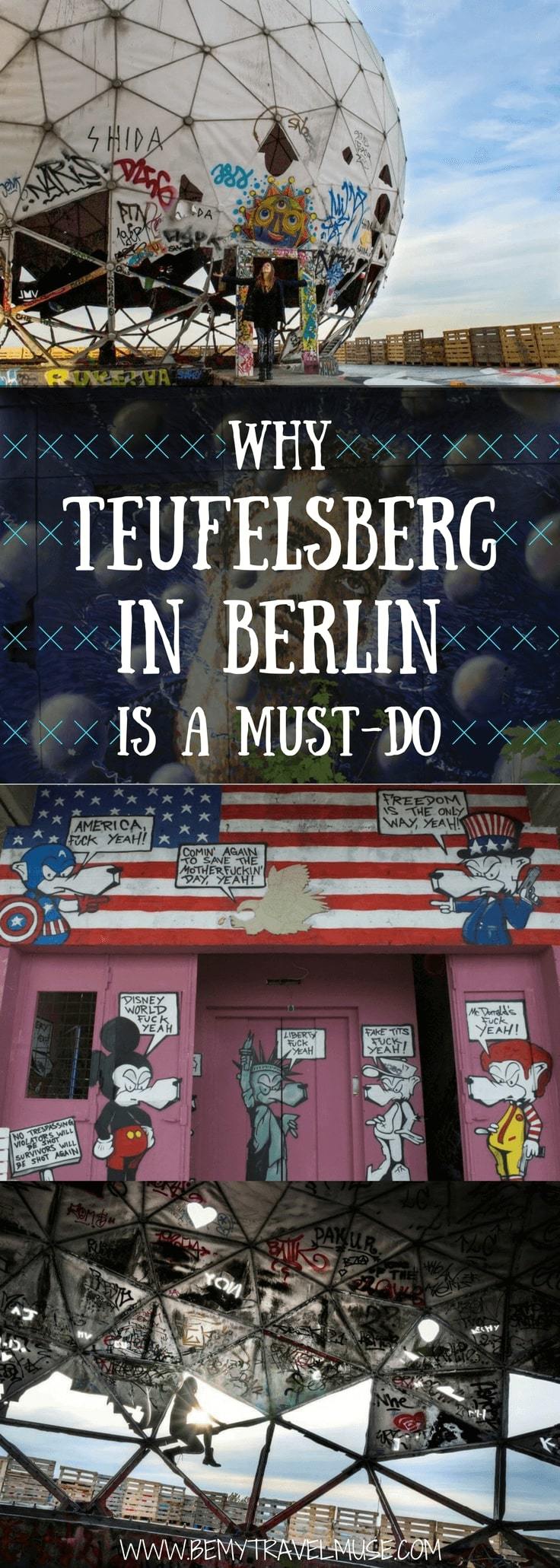 Devil’s Mountain, or Teufelsberg, is a must-do when you visit Berlin. It's a bit of a trek, but the view and the insane amount of graffiti will blow you away | Be My Travel Muse #Teufelsberg #BerlinTravelGuide