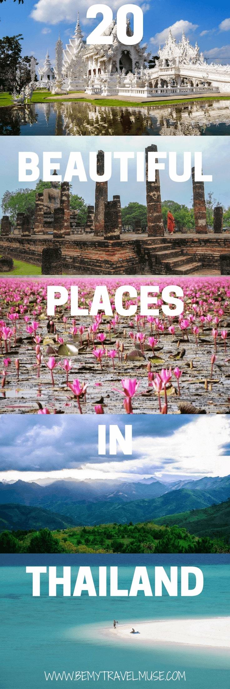 Check out the 20 most beautiful places in Thailand, some of which are totally off the beaten path. From pagodas floating in the sky, a cenote, to the most stunning Thai islands, these places should be on your Thailand bucket list | Be My Travel Muse | Thailand travel tips | backpacking Thailand | Southeast Asia travel