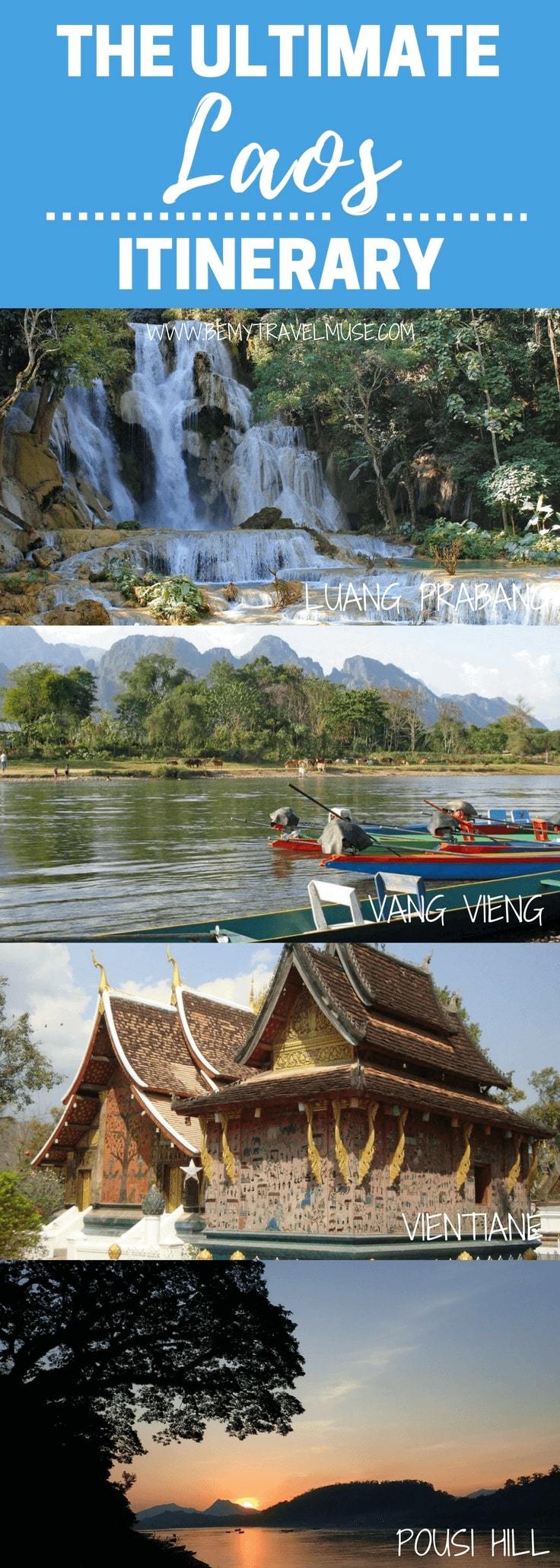 An awesome itinerary for Laos, from the must-sees such as Luang Prabang and Vientiane, to places that are off the beaten path. This post will help you plan your next trip to Southeast Asia | Be My Travel Muse | Backpacking Laos things to do