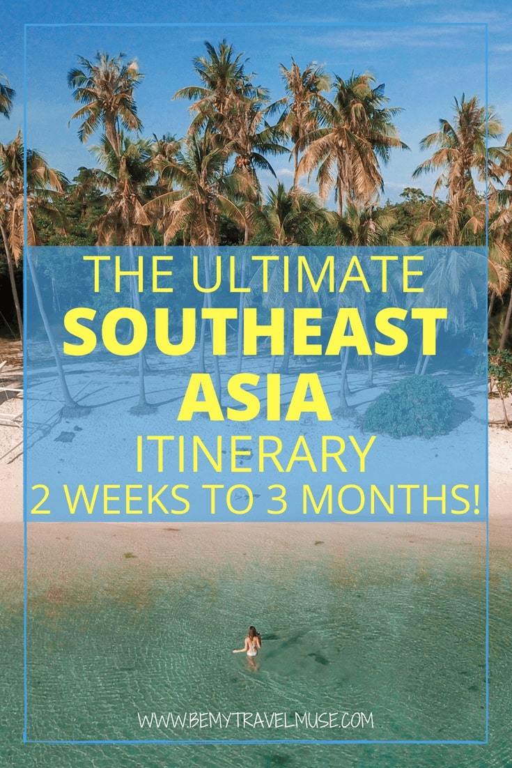 Planning a trip to Southeast Asia? This epic itinerary is the result of my 2 years spent in Southeast Asia, with many spots that are off the beaten path. Whether you are looking at spending 2 weeks, 1 month, or 3 months in Southeast Asia, this itinerary will help you plan your trip easily. #SoutheastAsia #SEATravelTips