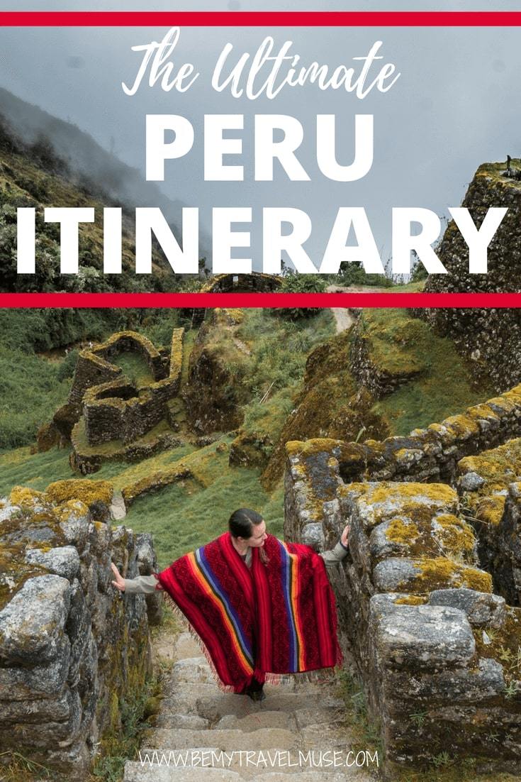 The best Peru itinerary that starts from Lima, to Huacachina, Cusco, Rainbow Mountain, The Amazon, and so much more. If you are looking for an adventure in Peru, this itinerary is perfect for you. #PeruTravelTips #SouthAmerica