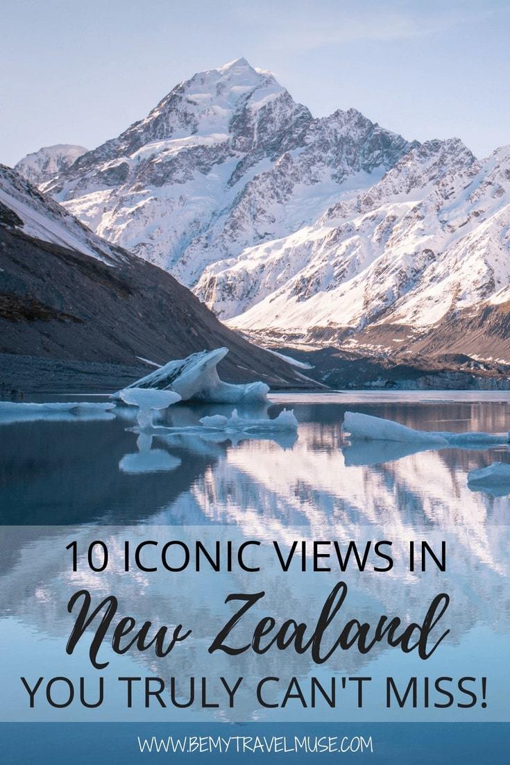 Check out this awesome list of 10 iconic views in New Zealand that you need to add to your New Zealand travel bucket list. Beautiful landscape, gorgeous mountains, stunning lakes, and so much more #NewZealand #NewZealandTravelTips