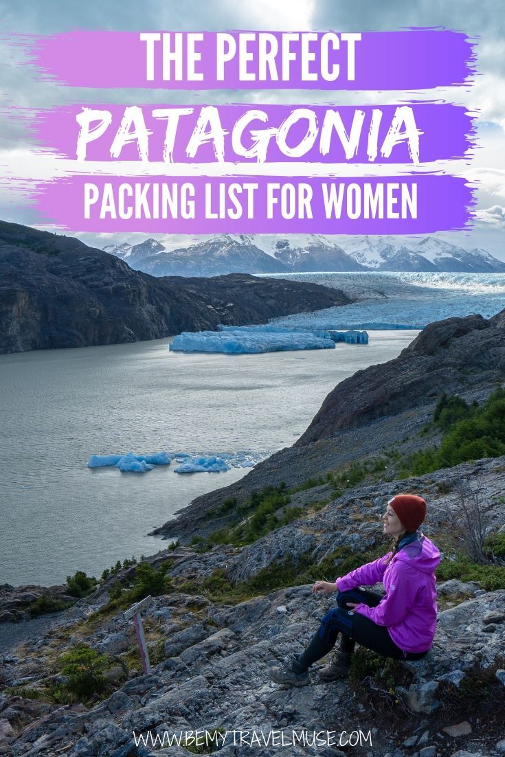 Packing for Patagonia? Here's a perfect packing list for Patagonia for women. Tips on how to pack light and information on the essential items are included. #Patagonia #PatagoniaPackingList