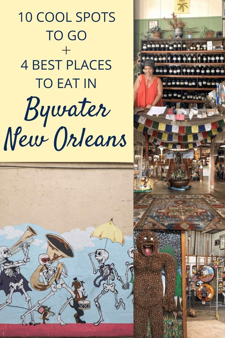 Here are 10 cool spots to visit and 4 amazing places to eat at Bywater, New Orleans! If you love a unique, fun, and quirky experience, Bywater is perfect for you.