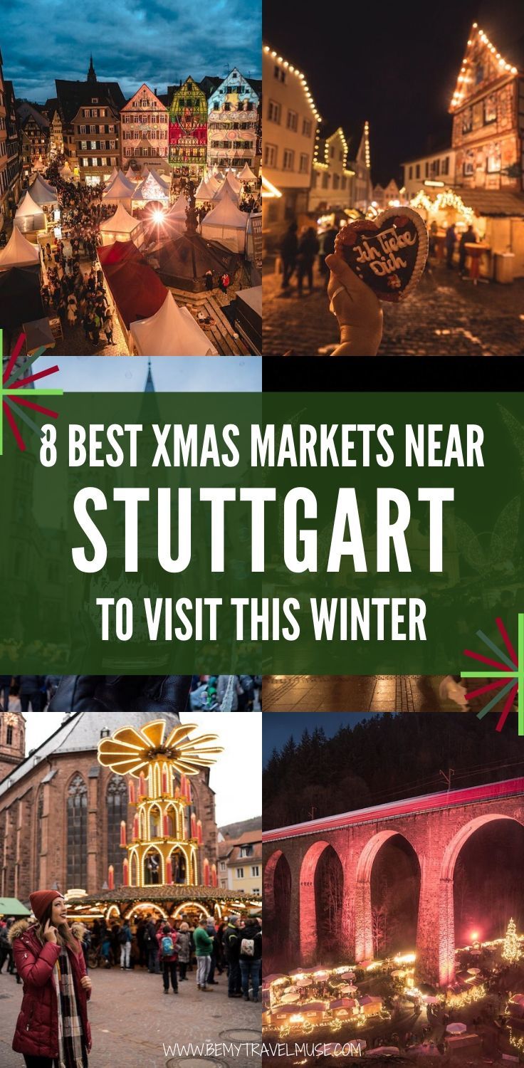 Traveling to Stuttgart, Germany in the winter? It is the perfect season to visit the Christmas markets! Here are all of the best christmas markets near Stuttgart, some traditional, some with unique themes, and they are all beautiful, delicious, and fun! Check out the article to plan your next Christmas holidays now! #Stuttgart #GermanyWinterHolidays