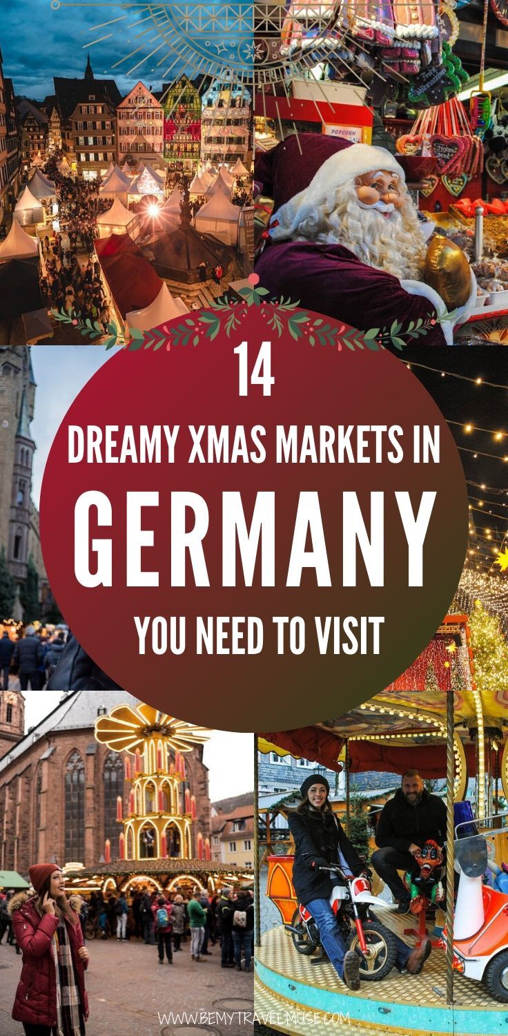 Where should you spend your Christmas holiday in Europe? Germany is dreamy all-year, but especially amazing during Christmas. Here are 14 best German Christmas markets, with some popular with tourists, some kept a secret by the locals, and some with unique themes that will convince you to visit this winter. #ChristmasMarket #GermanyTravelTips