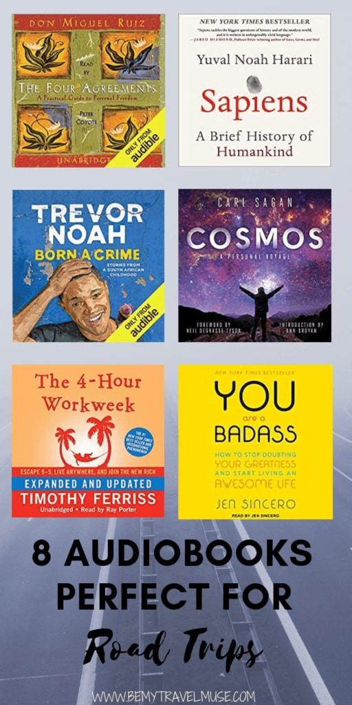 Cliquez pour découvrir ces 8 livres audio incroyables qui sont parfaits pour les roadtrips. Si vous prévoyez un voyage en voiture, assurez-vous de télécharger au moins un de ces livres audio pour vous tenir compagnie ! #Livres audio #Roadtrips