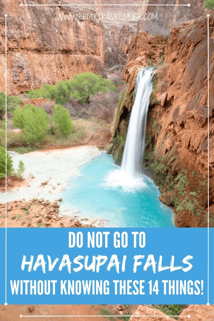 Make sure you know these before hiking to the Havasu Falls! Learn the best time to go, what to expect, how to prep, what to bring, and how to get in & out. A FREE printable backpacking checklist is included! #Havasu #Havasupai