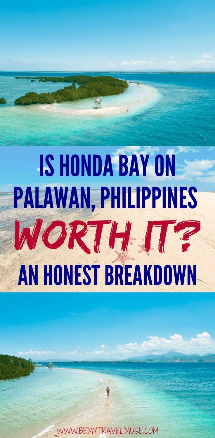 Is Honday Bay on Palawan, The Philippines worth it? I went on a private boat tour and did some island hopping. This post consists of a DIY guide, as well as my honest thoughts about the area. If you are planning on visiting Puerto Princesa, check this post out! #Palawan #PuertoPrincesa
