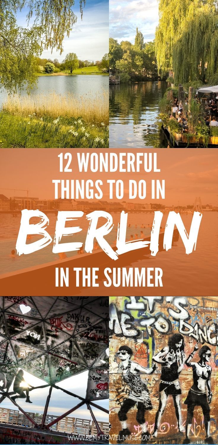 Berlin is beautiful and awesome in the summer. If you are visiting, be sure to include these 12 things in your itinerary. These are my favorite things to do in the summer, having lived in Berlin as an expat for a 5 years.