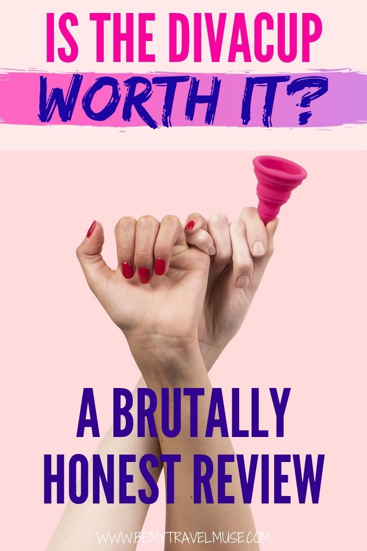 Is menstrual cup worth it? I have been using the Diva cup for years now, and here's my (brutally) honest review to help you decide if a menstrual cup is for you, and if it's truly better than using a tampon or pads, especially when you are traveling. #divacup