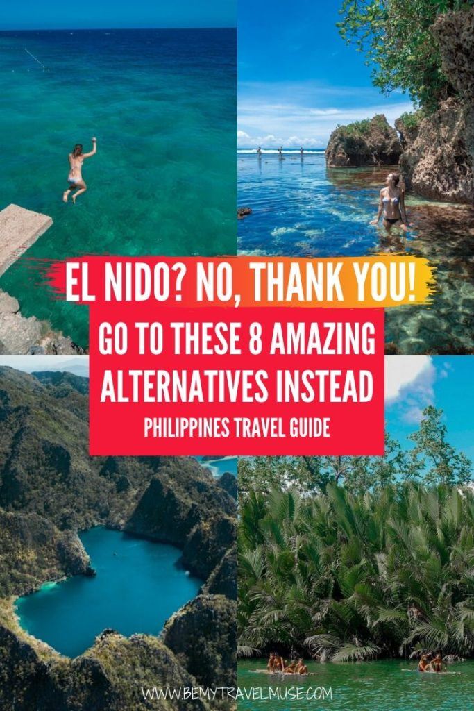 El Nido has long suffered from overtourism, but why pick El Nido when there are so many other great islands in the Philippines to explore? Click to see 8 amazing alternatives across the Philippines, with just as much sunshine, beautiful beaches, crystal clear water to swim in. #Philippines #PhilippinesTravelTips