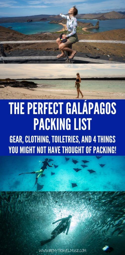 Click to find out what you should pack for your trip to the Galápagos. This perfect Galápagos packing list has all of the gear, clothing, toiletries, and 4 things you might not have thought of packing. #Galápagos