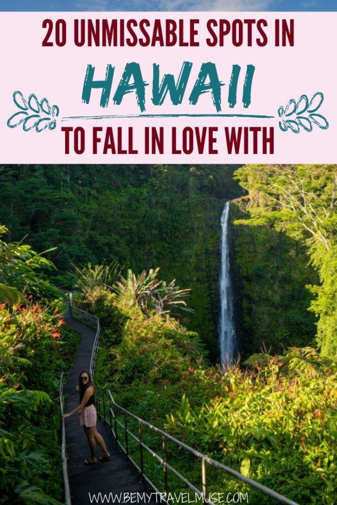 Visiting Hawaii soon? Here are 20 unmissable spots in Hawaii that are absolutely gorgeous! From national parks, waterfalls, sacred pools, to beautiful beaches and canyons, this list will help you plan the most beautiful trip to Hawaii. #Hawaii