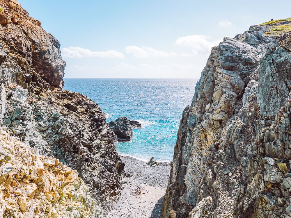 rocky coast along ram head trail in virgin islands national park