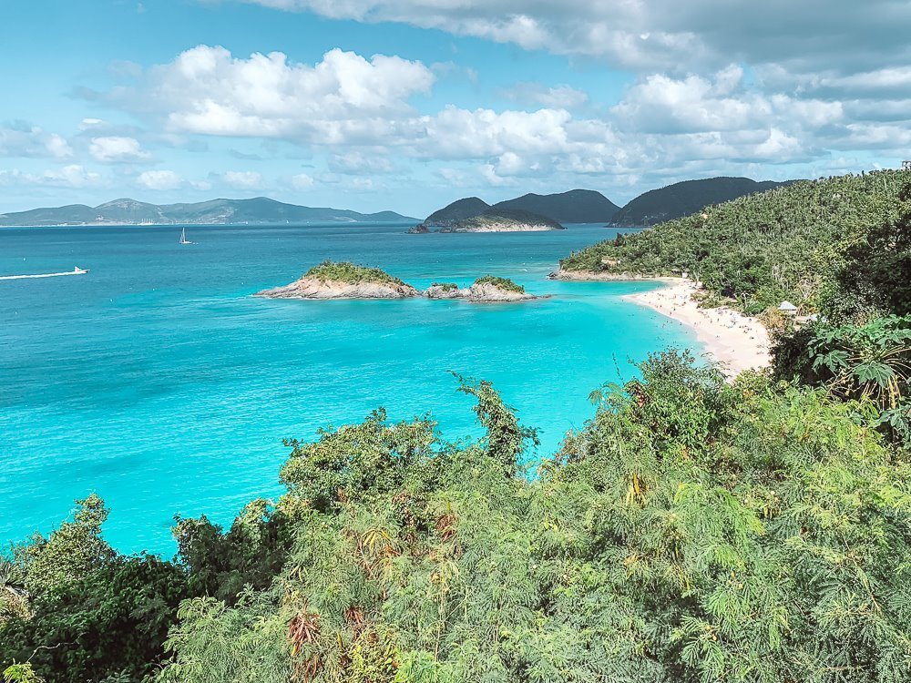 famous trunk bay overlook of large trunk bay beach in virgin islands national park