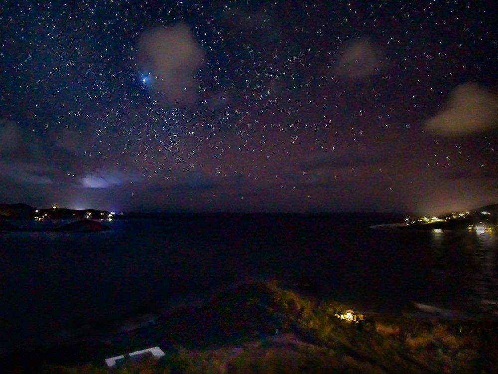 starry night over coral bay in virgin islands national park on st john usvi