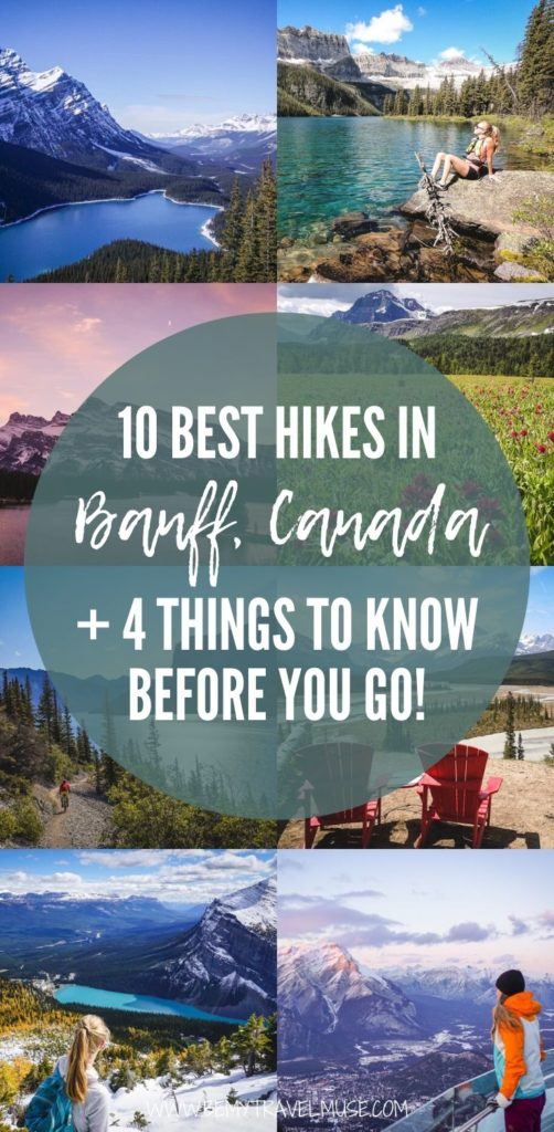 Here are 10 of the best hikes in Banff National Park, Canada, including Parker Ridge, Lake Minnewanka, Mount St. Piran and more. Learn about the time needed, distance, and difficulty of each hike, and 4 important things you must know before you go. #Banff #Canada