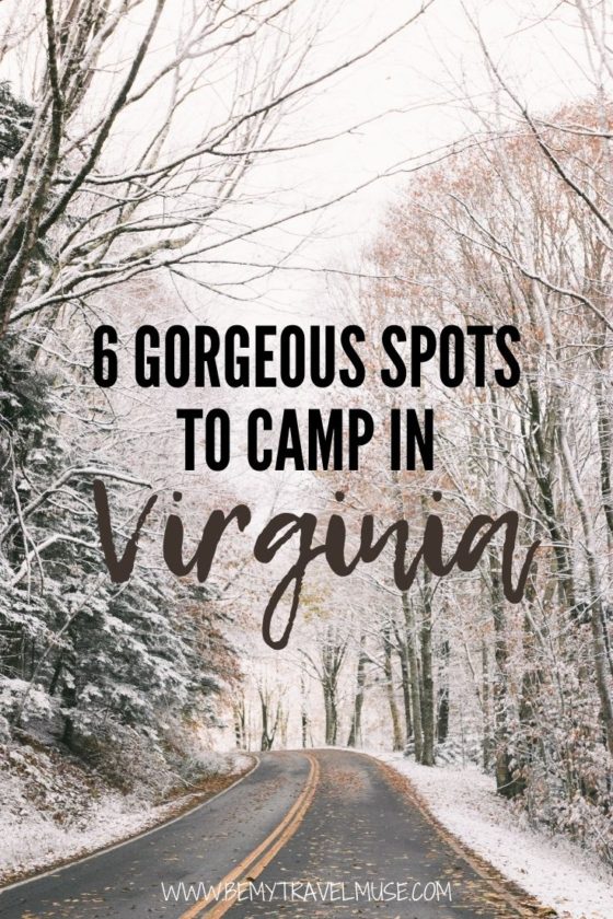Camping in Virginia? Here are 6 awesome spots that offer some of the best landscapes on the East Coast that you can camp in, including Shenandoah National Park, First Landing State Park, False Cape State Park, North Bend Park, Grayson Highlands State Park, and Sky Meadows State Park. Click for a complete guide on each of the destination and start planning your trip! #Virginia