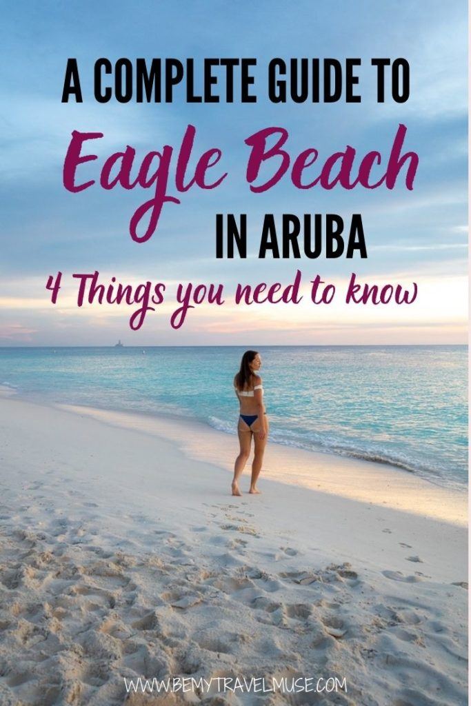 A complete guide to Eagle Beach in Aruba, with 4 key things you need to know: How to get to Eagle Beach, Why it's worth the visit to Eagle Beach, and Where to stay near Eagle Beach. use this guide to plan your holiday on Eagle Beach in Aruba! #EagleBeach #Aruba