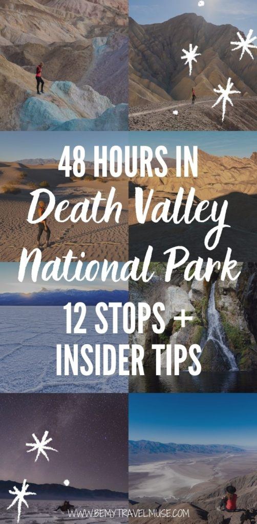 12 awesome stops in Death Valley National Park that you can visit in 48 hours. Get a complete 2-day Death Valley National Park itinerary with all of the best things to do in each stop, accommodation and safety tips, plus find out when is the best time to visit Death Valley National Park! #DeathValley