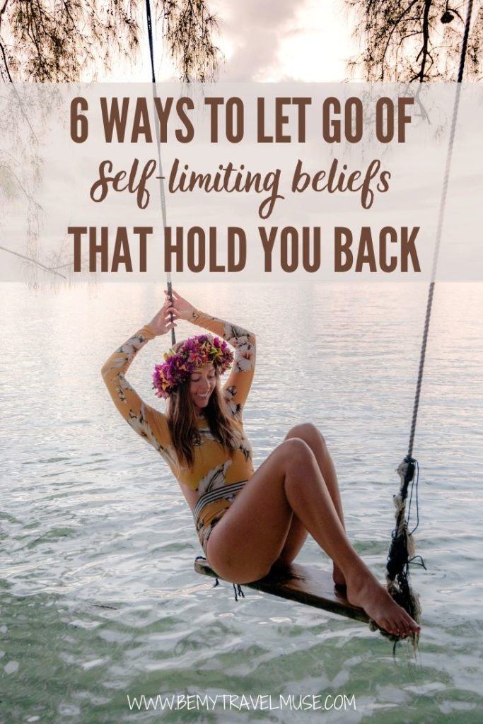 Six ways to let go of self-limiting beliefs that hold you back. If you have been allowing self-doubt or negativity to hold you back from achieving your full potential, read this to unblock and overcome them, in order to live out your highest potential!