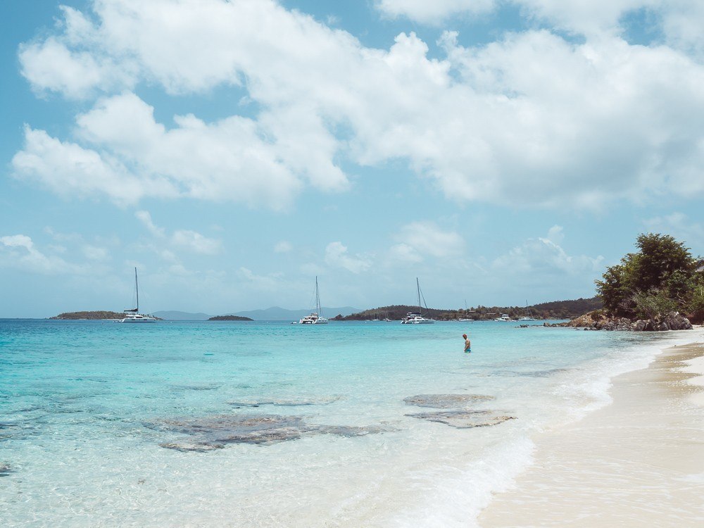 baby blue waters of Salomon Bay - underrated st john beaches