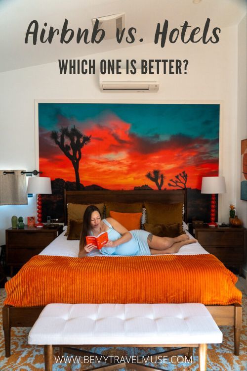 How do you decide on where to stay when traveling? Here's a breakdown on staying in an Airbnb vs. Hotel + the pros and cons of each. #airbnbvshotel #travelstays