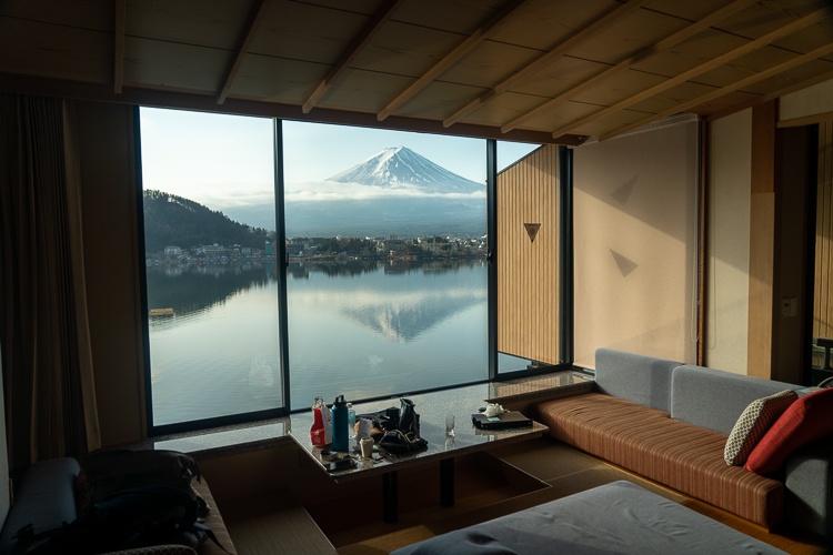 kawaguchi lake view from Ubuya ryokan