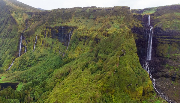 flores island waterfalls