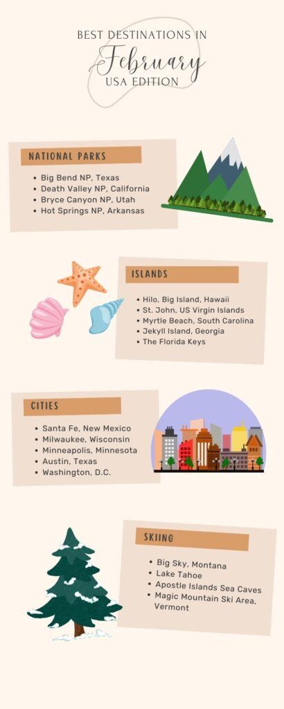 best destinations in usa to travel in February 
